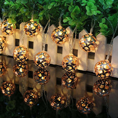 DecorTwist LED Matel Rice Light for Home and Office Decor| Indoor & Outdoor Decorative Lights|Diwali |Wedding | Diwali | Wedding | 3.18 MTR (Metal Golden Ball)
