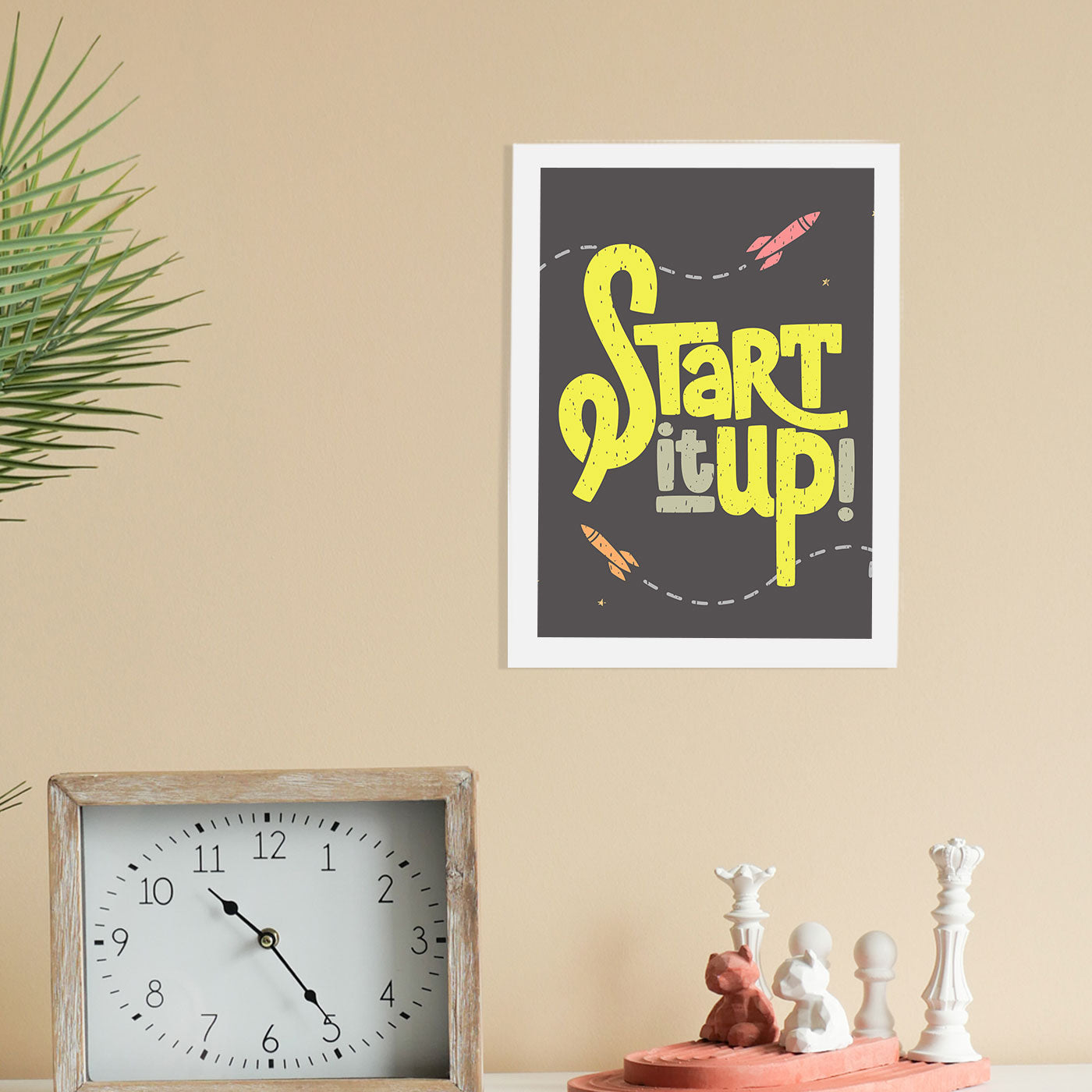 Start It Up Wall Frame for Home Decor, Living Room,Study Room, Office Decor