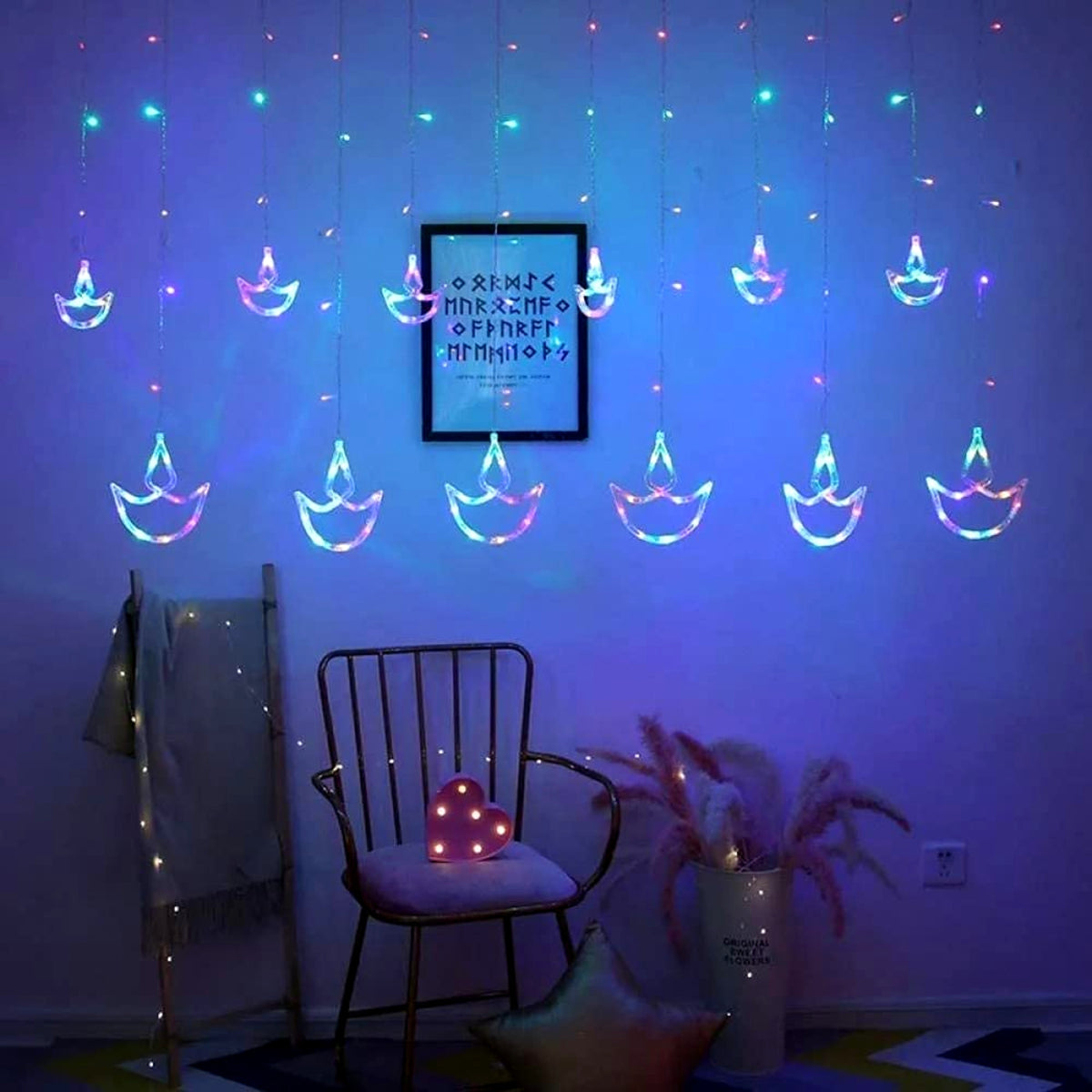 DecorTwist Fountain Rice Light for Wall Decor| Home Decoration| Diwali Item| Christmas Item| Indoor & Outdoor Decoration Item| | Festival Item | 2.49 Mtr Length |138pcs LED (Multi)