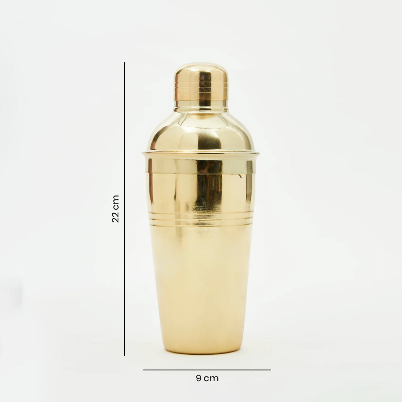 Golden Ribbed Stainless Steel Cocktail Shaker with Secure Lid Top Mocktail Juice Mixing Wine Martini Shaker Perfect for Bar Hotel Restaurant Home Parties Gifting-500 ml