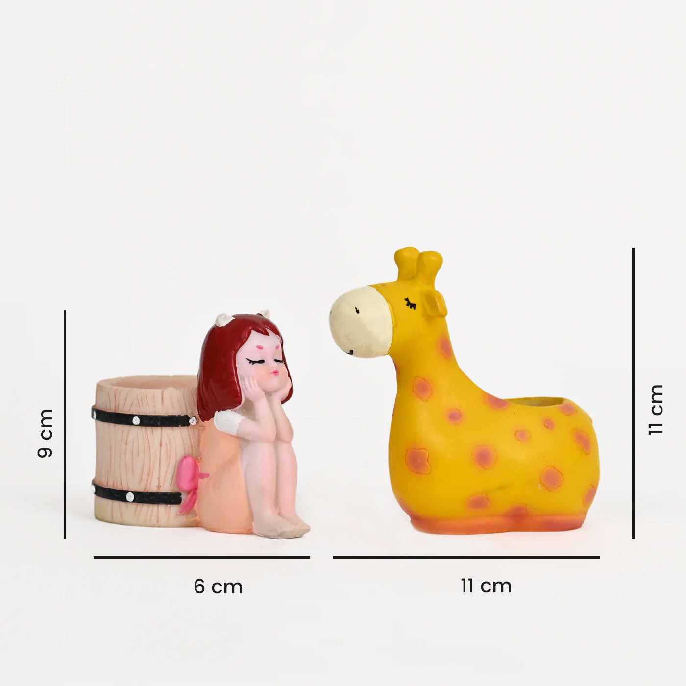 Cute Girl and Cute Giraffe Succulent Planter for Home Garden Office Desktop