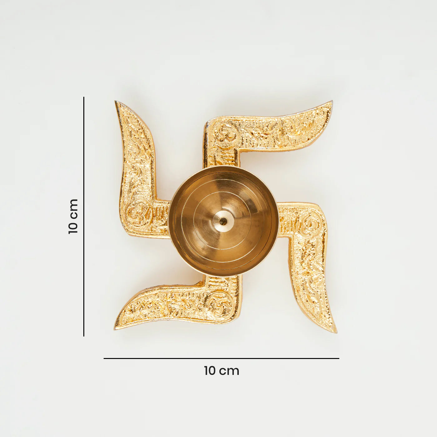 Brass Diya for Puja Room Oil Lamp Deepak Swastik Design Akhand Diya in Gold Antique Finished for Home Temple Pooja Articles Décor Return Gifts for House Warming Festive Gifts