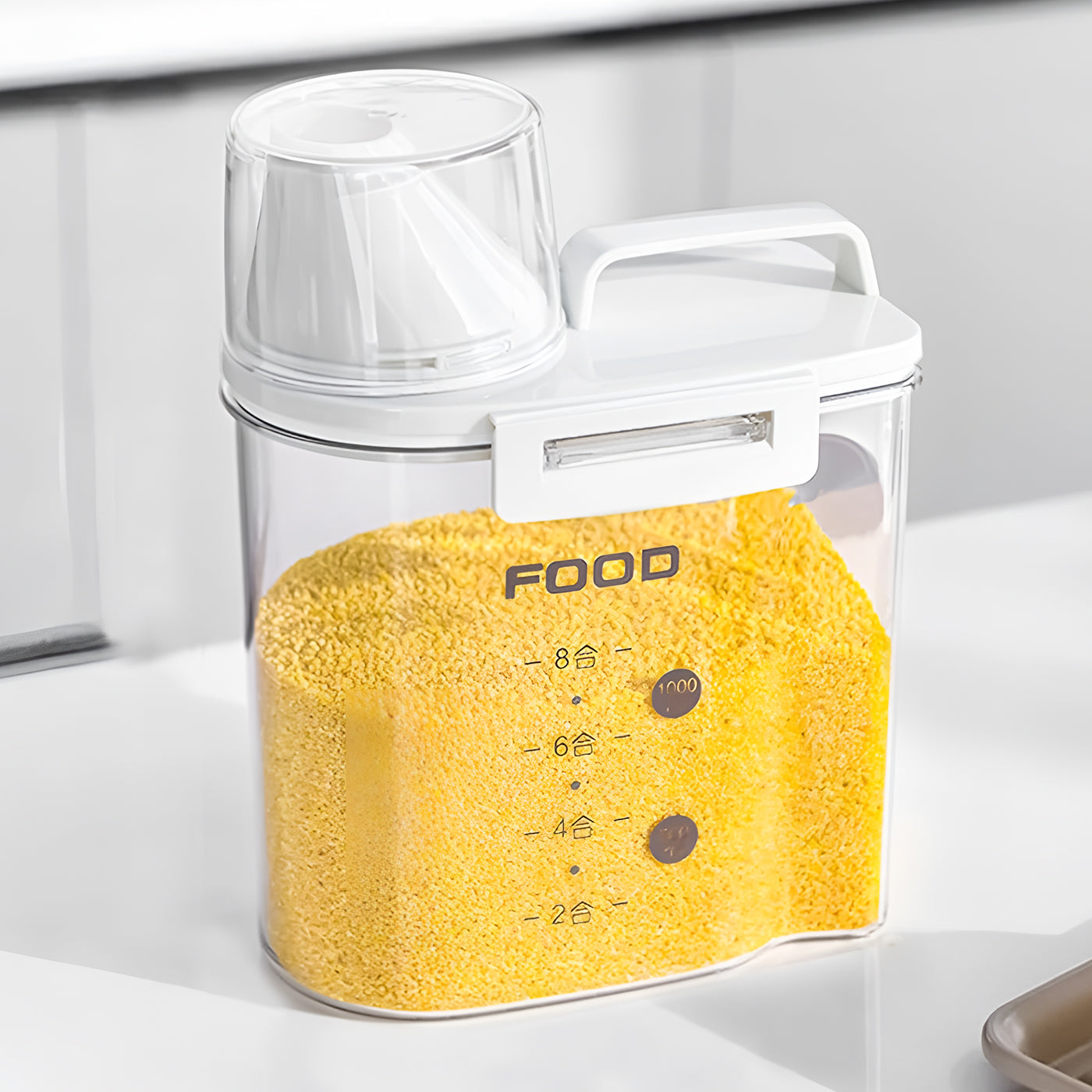 Airtight Storage Containers 1000 ML BPA Free Plastic Airtight Dispenser Box with Measuring Cup