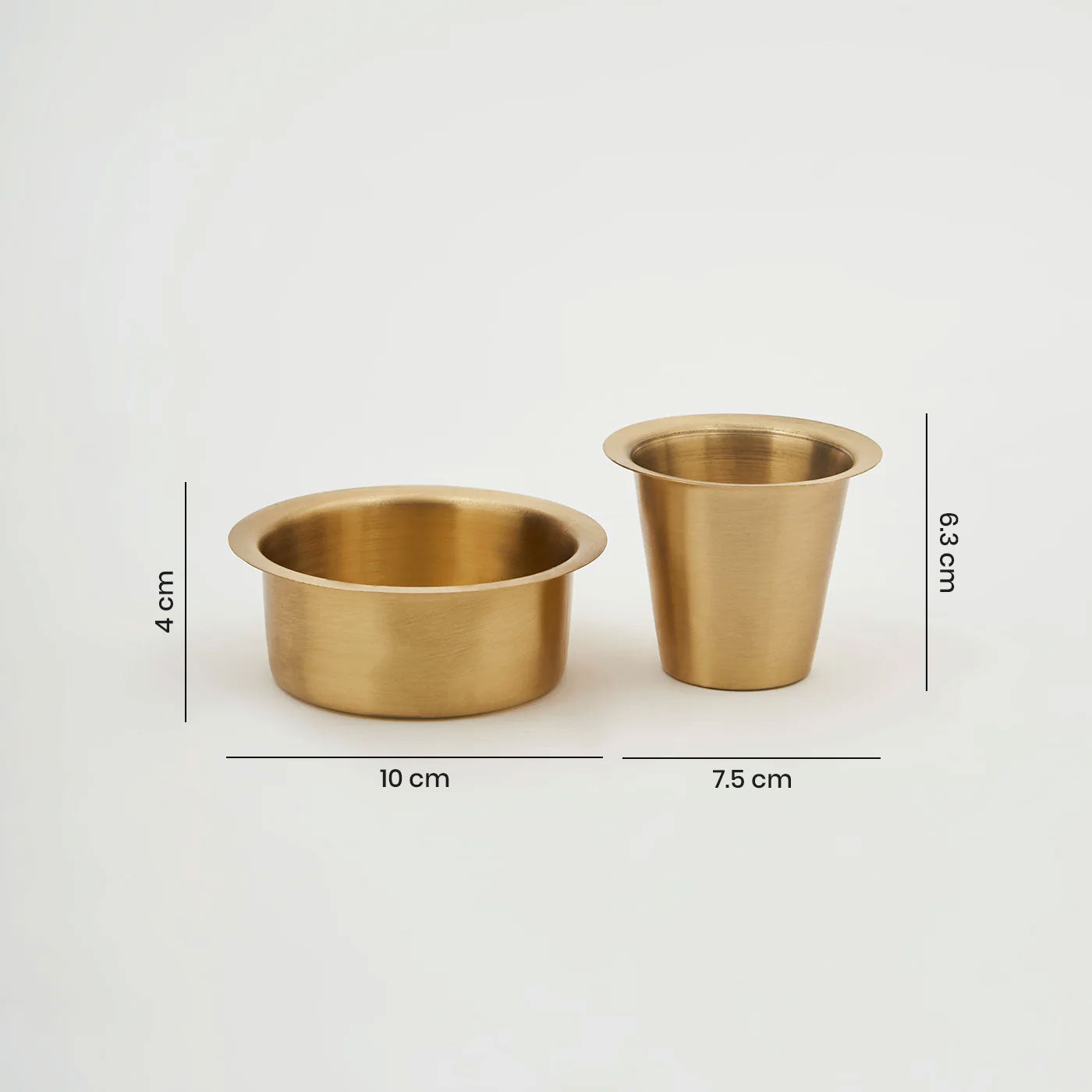 Pure Brass Dabara Set Tea Coffee Kumbakonam Dabara Set South Indian Coffee Glass Tumbler Set Serving Drinkware Brass Dabara Tumbler Set -150 ml