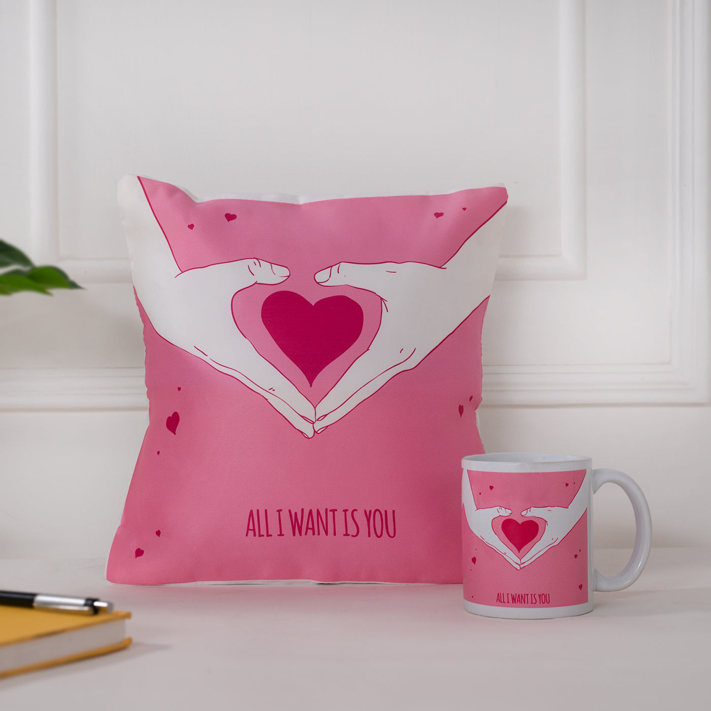 Set of 2 Printed Cushion And Mug Special Unique Birthday, Wedding, Anniversary Gifts