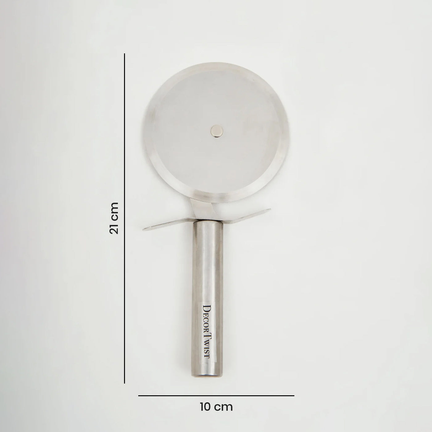 Stainless Steel Pizza Cutter with Handle Sandwich and Pastry Cake Paratha Roti Burger Slicer Sharp Smooth Rotating Wheel Cutter for Kitchen Tools