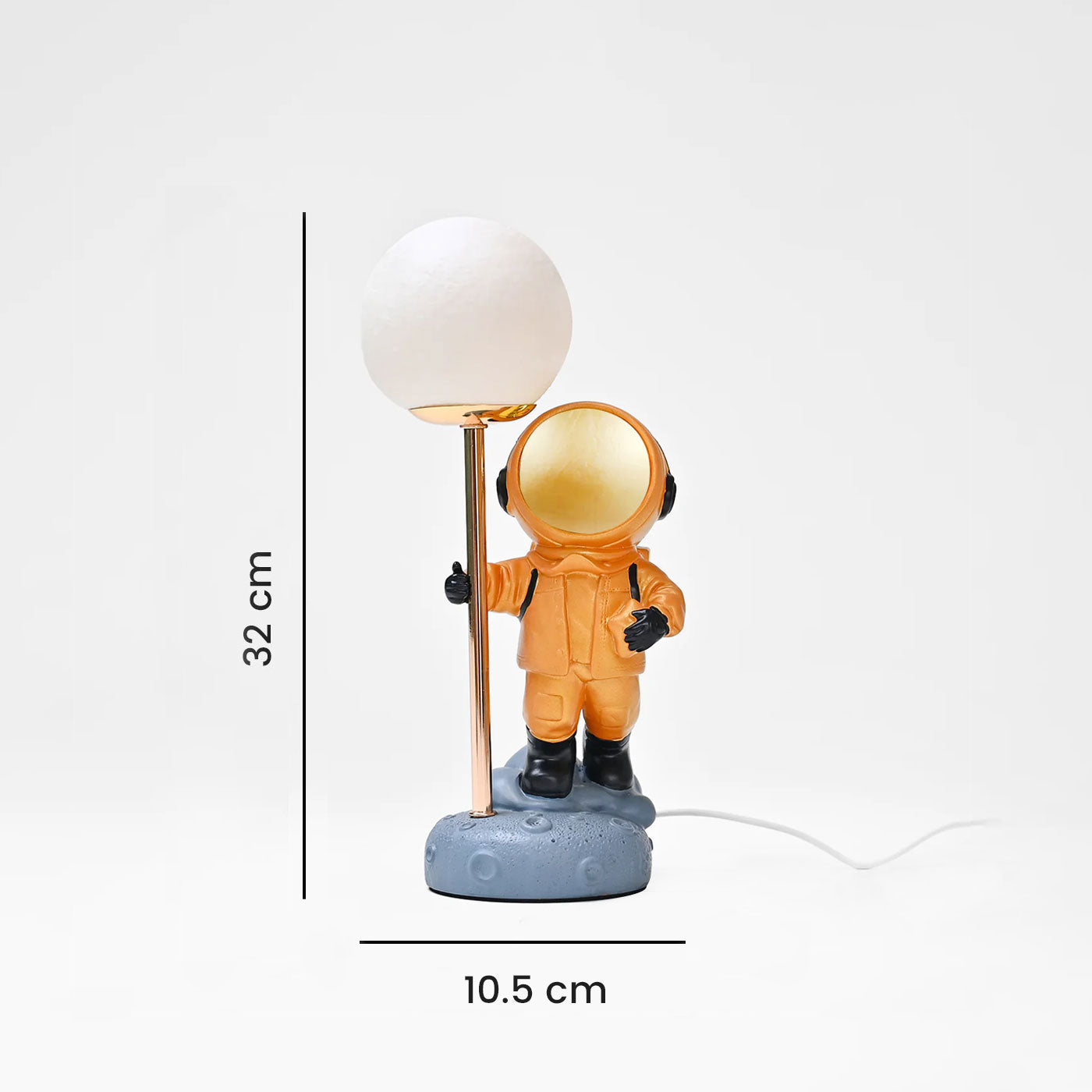 Figurine Astronaut Table Lamp | Durable | Showpiece - Orange