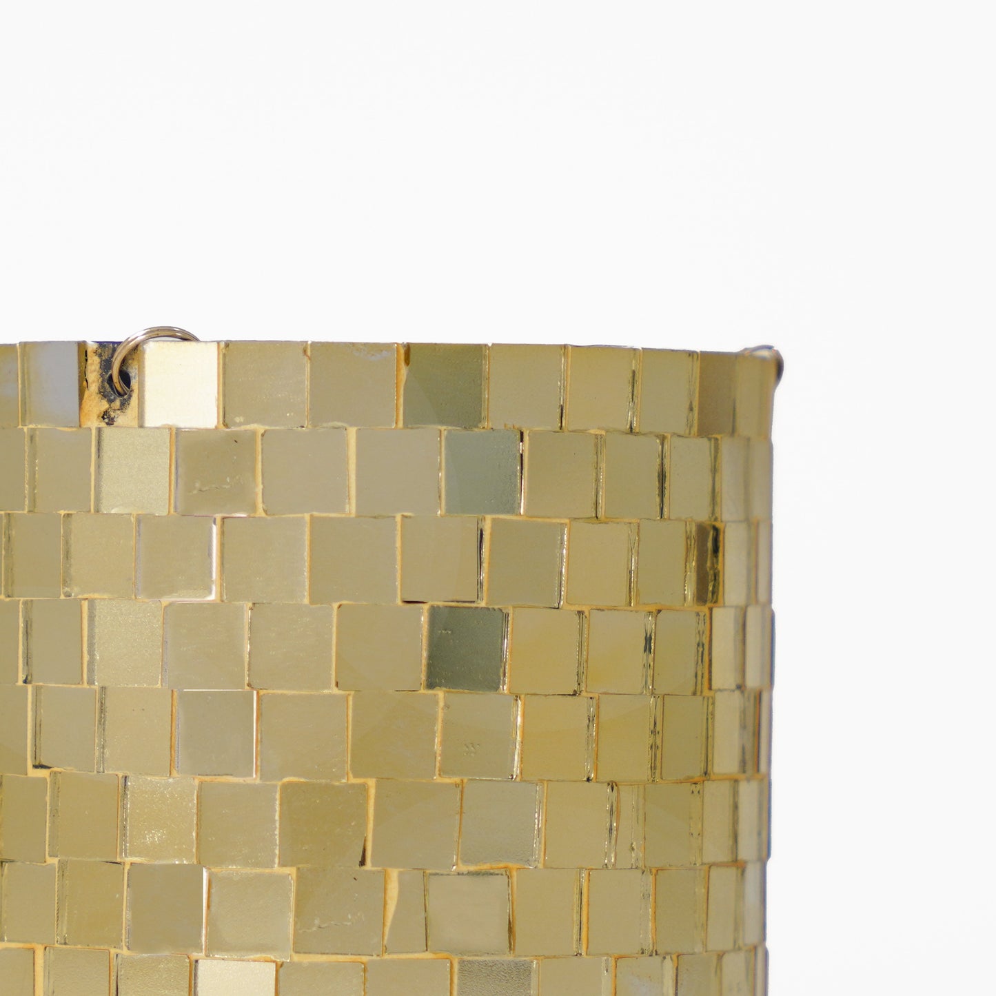 DISCO Cylindrical Metal Hanging Gold Planter with Chain for Home & Office Decor