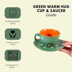 Green Warm Hug Cup & Saucer