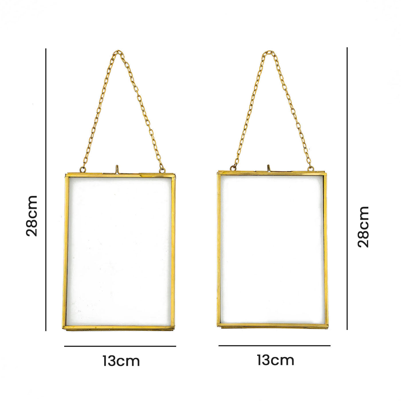 Brass Vintage Style Glass Photo Frame