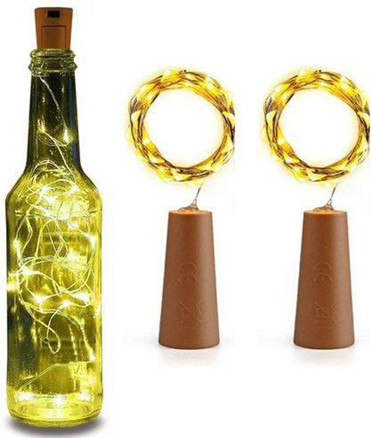 DecorTwist LED Copper String Cork Light for Home and Office Decor| Indoor & Outdoor Decorative Lights|Diwali |Wedding | Diwali | Wedding (Copper String Cork, 2)