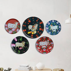 Pichwai Wall Art- Set of 5 (12,10,8 inches )