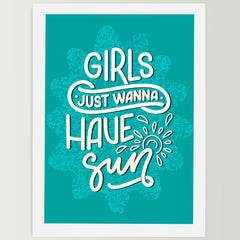 Girls Just Wanna Have Gun Wall frame For Home, Living Room, Office Decor