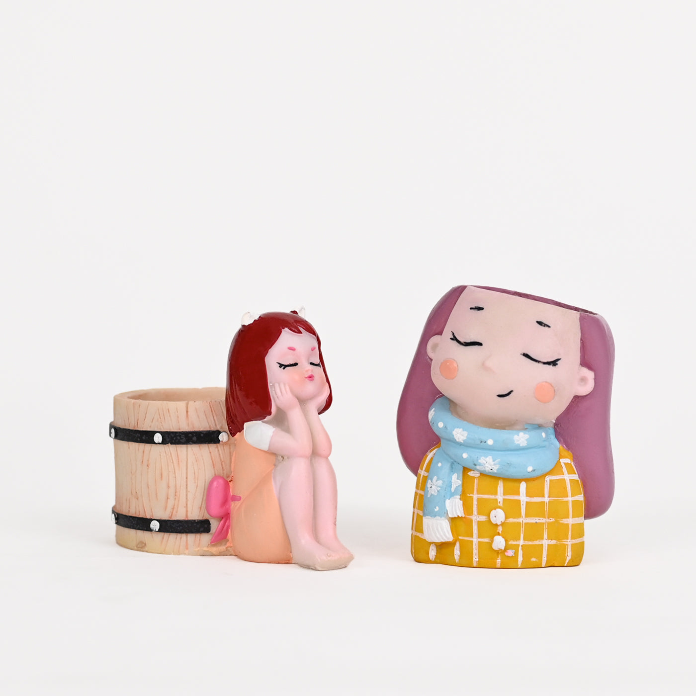 Cute Girl Yellow and Pink Succulent Planter For Home Garden Office Desktop