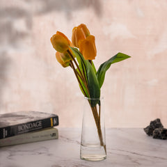 Luna Decorative Transparent Glass Vase For Home Decor Living Room