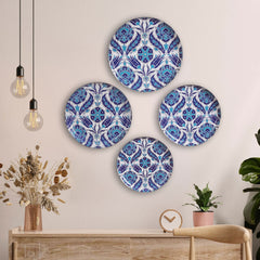Turkish Indigo Wall plates -set of 4 (12,11,10,8 inches )