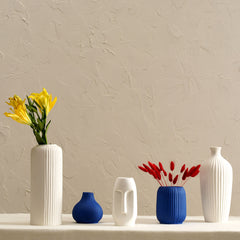 Morocco Farmhouse Vase White and Blue Set of 5