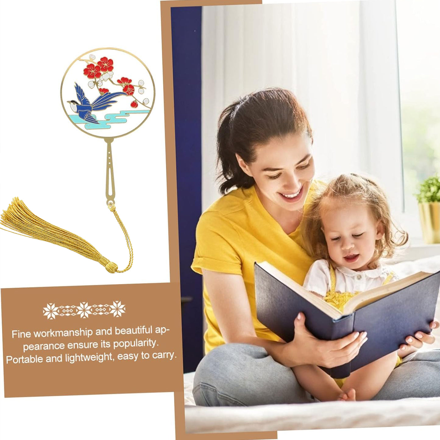 Brass Bookmarks Handcrafted Bird Design Multicolor Bookmark with Tassel Gift for Teachers, Readers , Book Lovers, Student