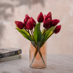 DIANA Cylindrical Decorative Transparent Glass Flower Vase For Home Decor