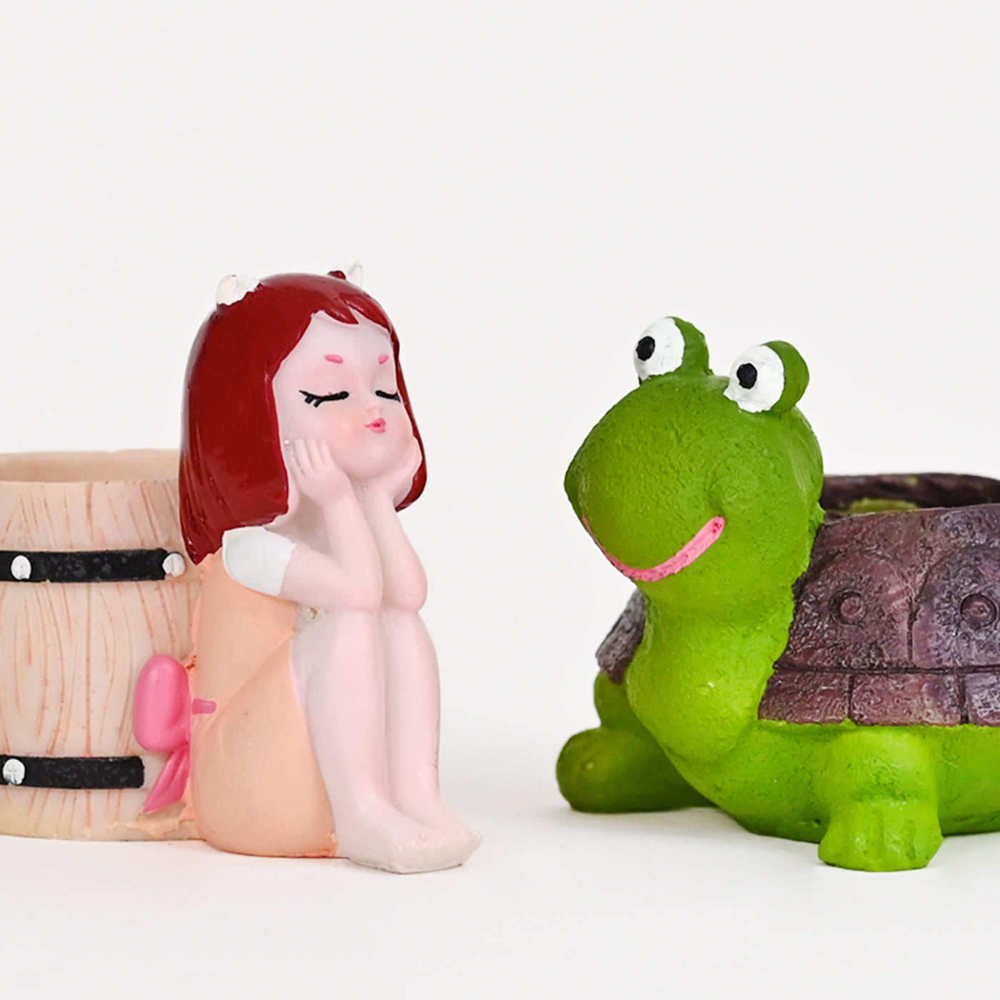 Cute Tortoise and Cute Girl Succulent Planter For Home Garden Office Desktop