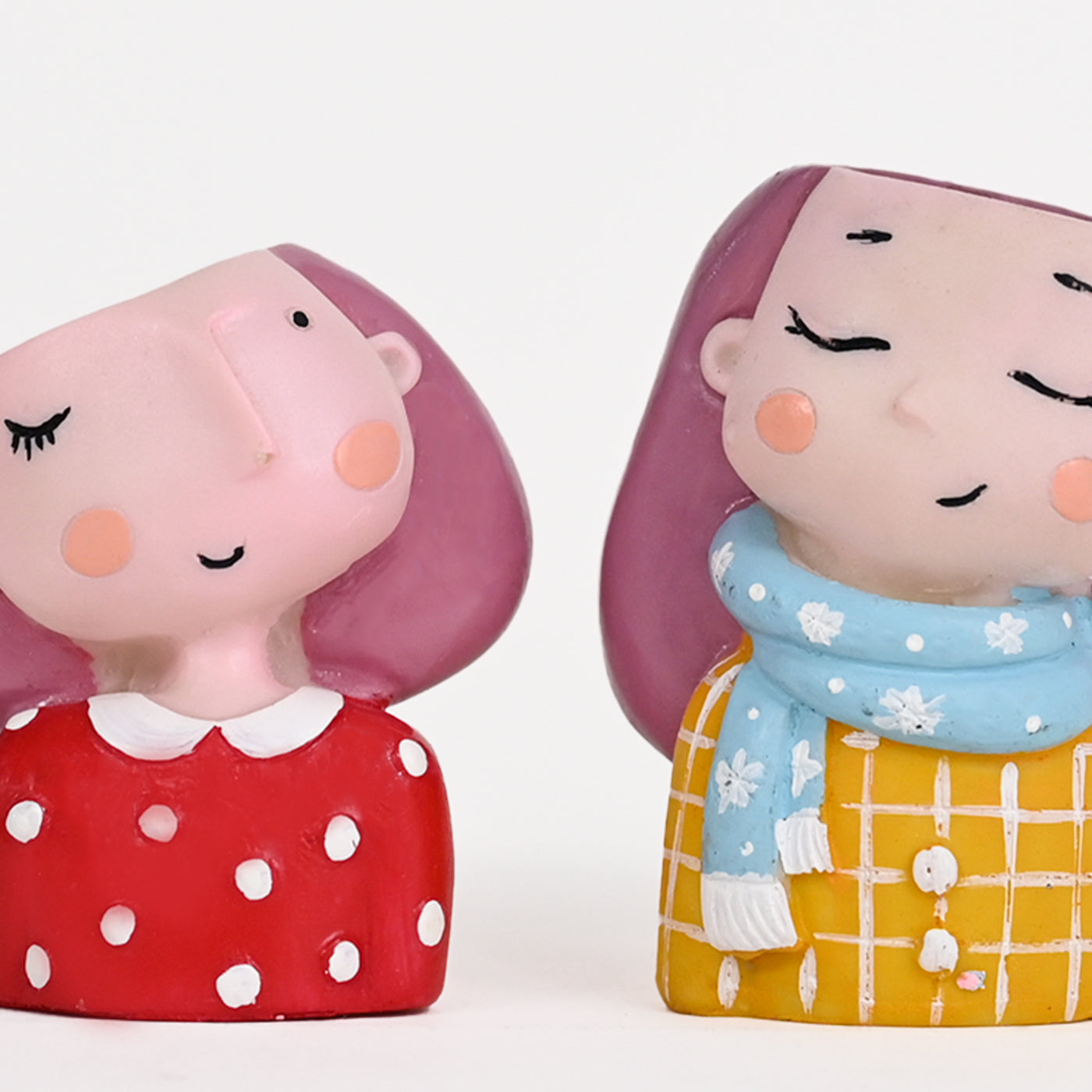 Cute Red Girl and Yellow Succulent Planter For Home Garden Office Desktop