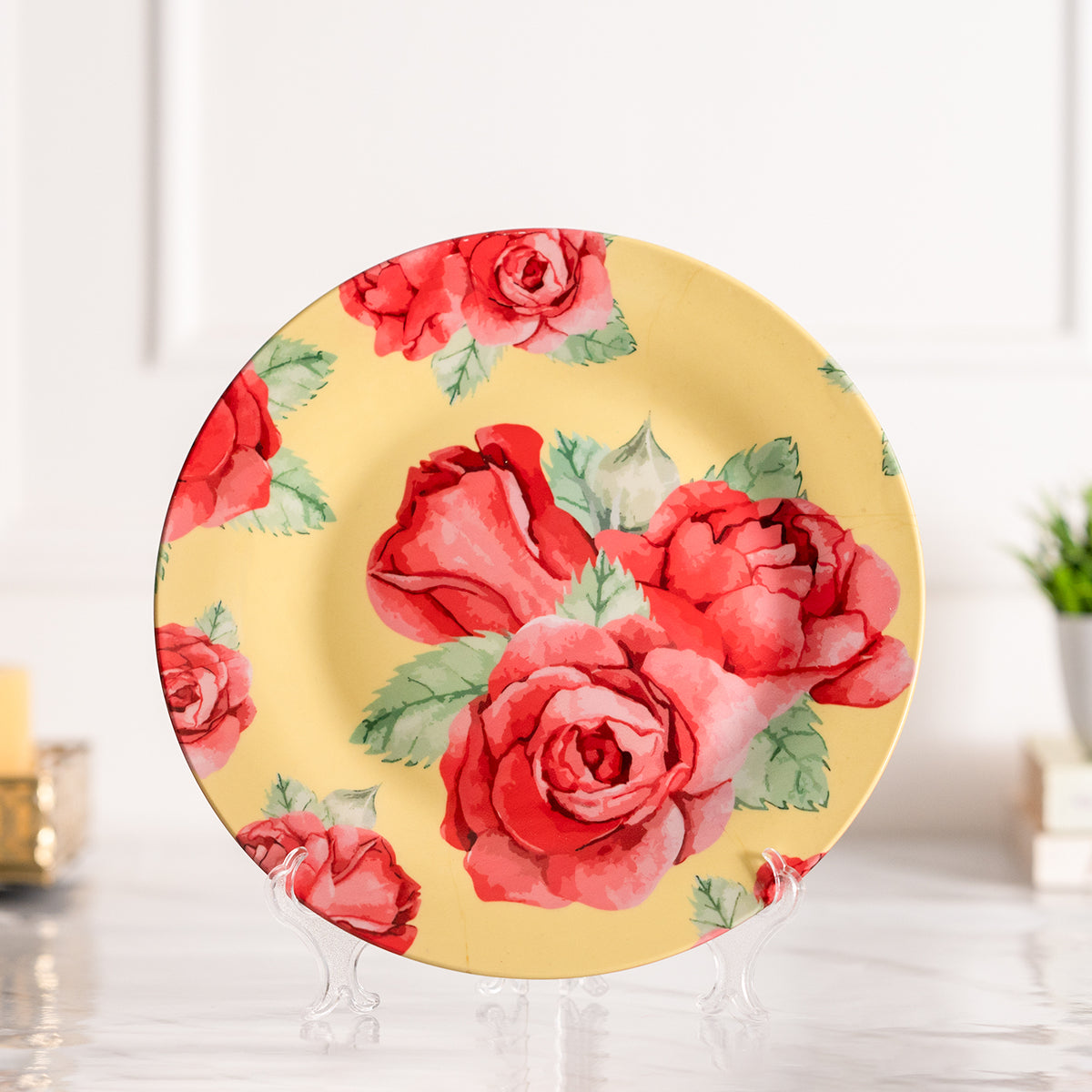 Floral Ceramic wall plates decor hanging / tabletop