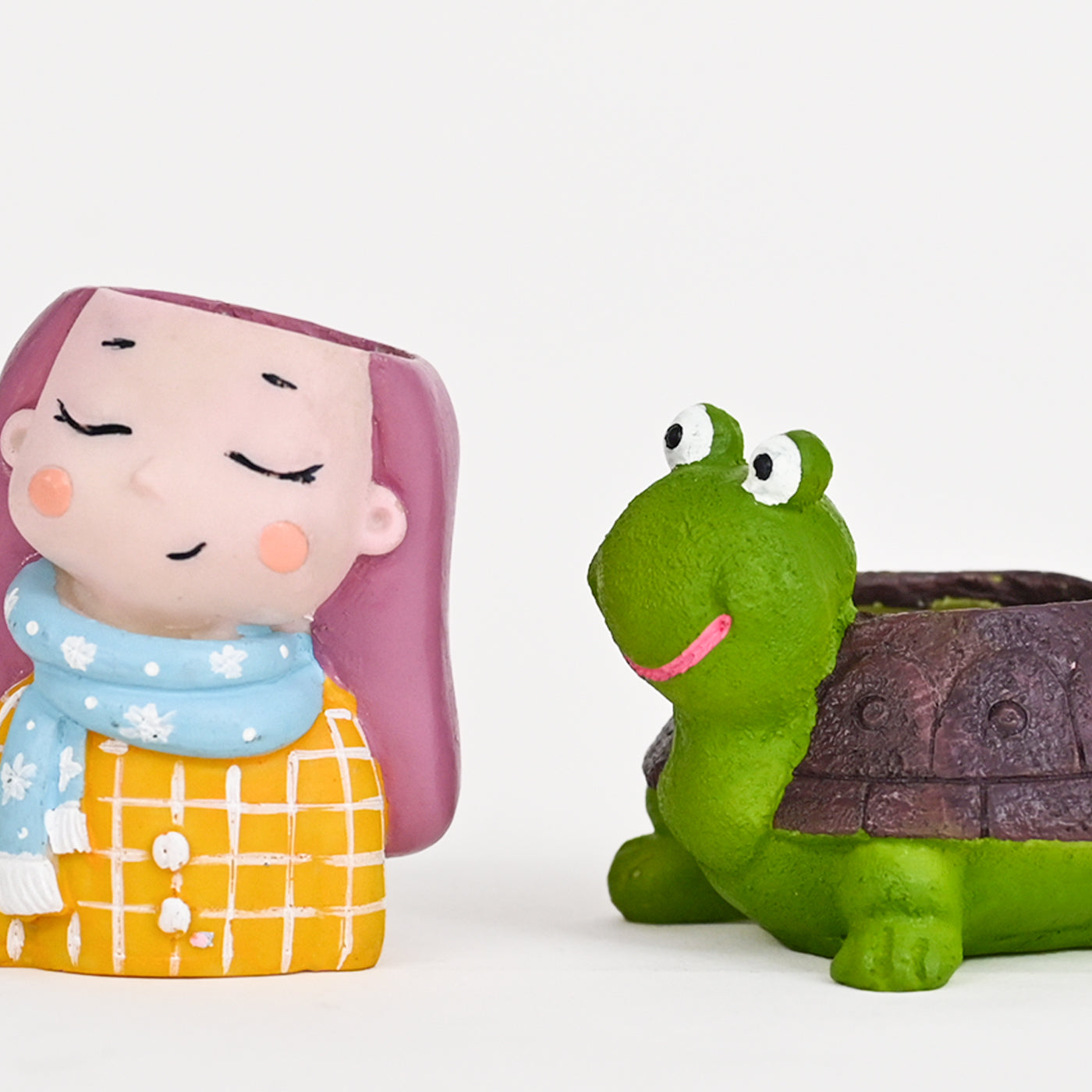 Cute Tortoise and Cute Girl Succulent Planter For Home Garden Office Desktop