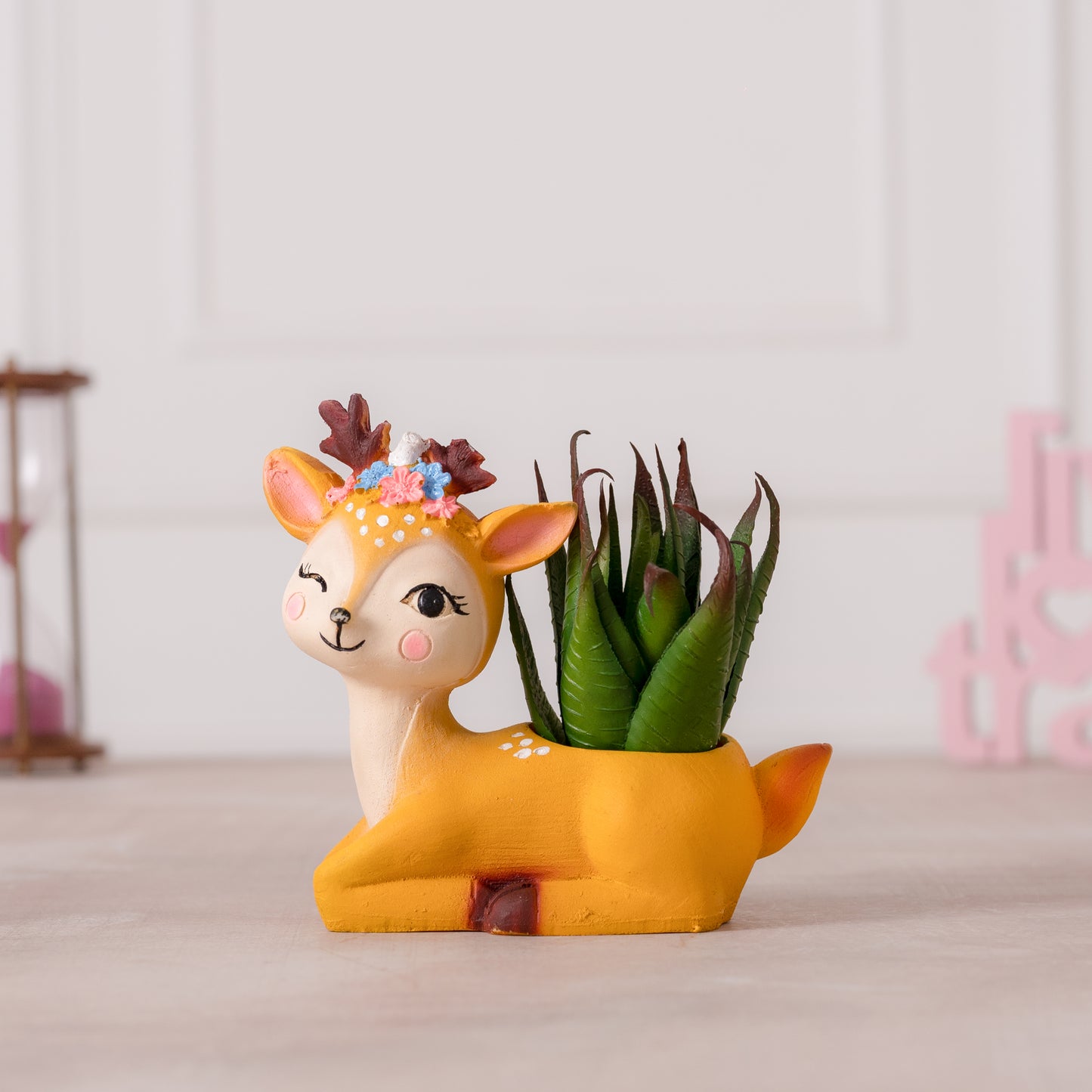 Deer Succulent Planter with Plants For Home Garden Office Desktop