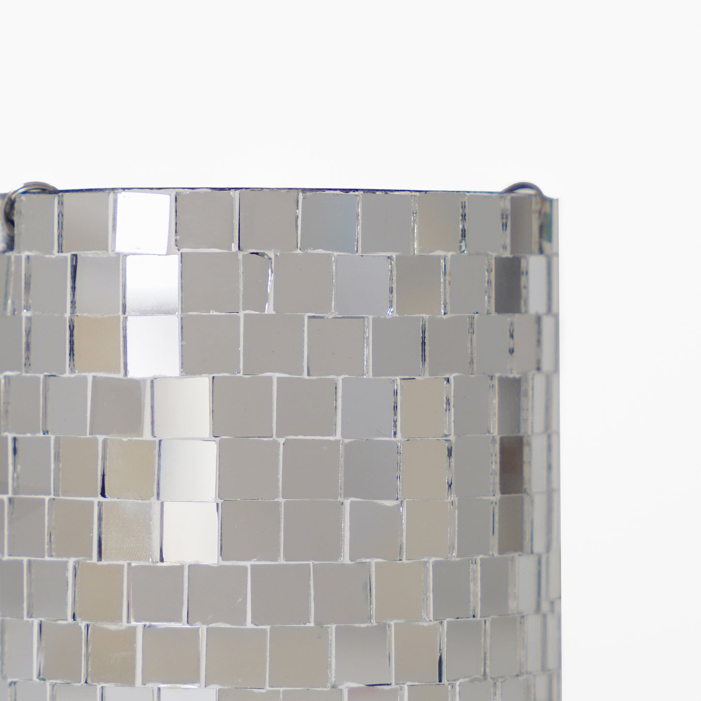 DISCO Cylindrical Metal Hanging Silver Planter with Chain for Home & Office Decor