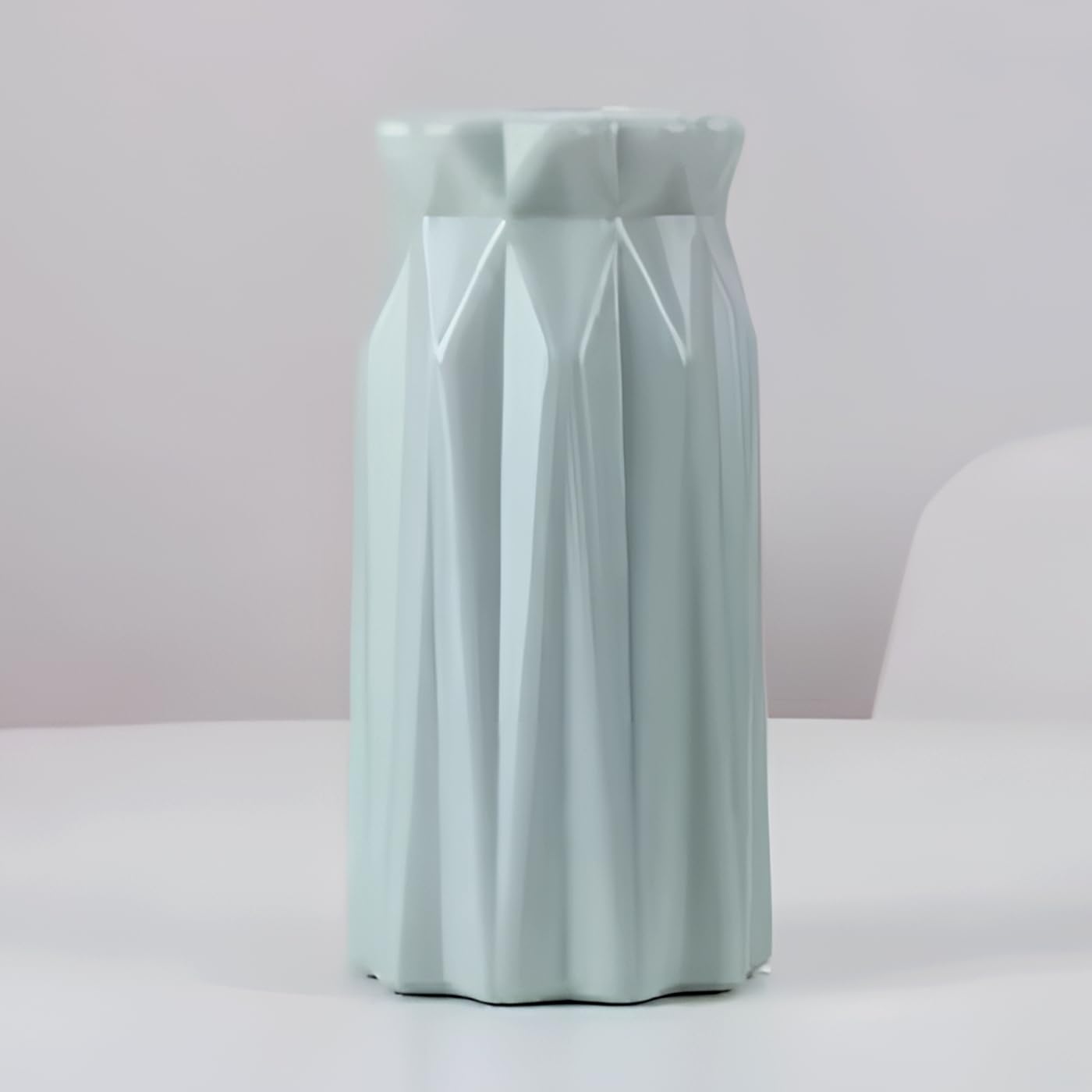 Plastic Flower Vases for Home Decor, Bedroom, Centrepiece Living Room, Office Decoration (Blue)