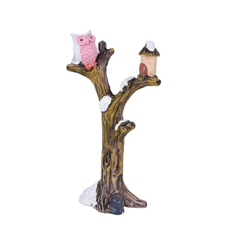 Owls on Tree for Fairy Garden Accessories