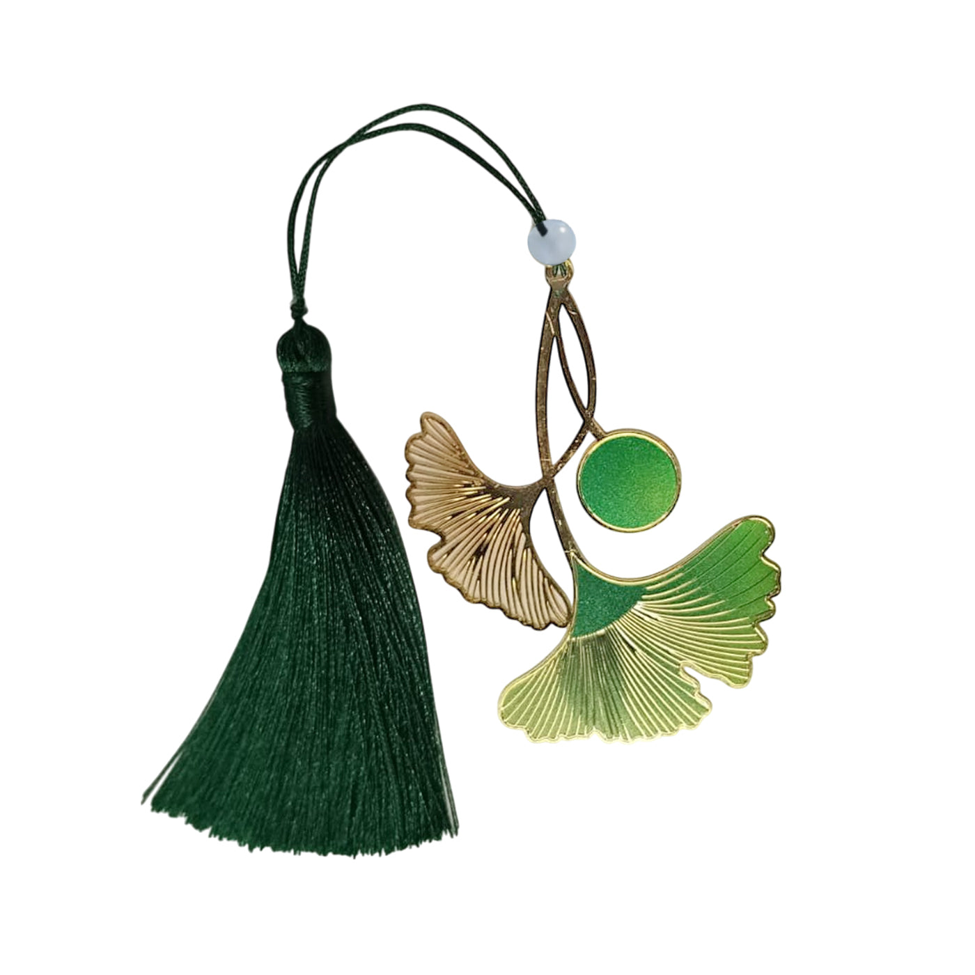 Brass Bookmarks Handcrafted Flower Design Green Bookmark with Tassel Gift for Teachers, Readers , Book Lovers, Student