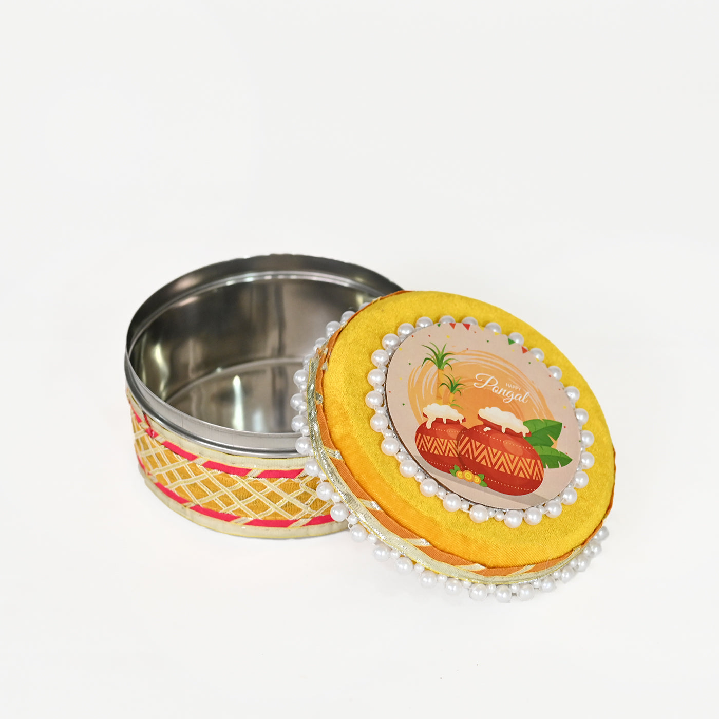 Happy Pongal Sweet Box,Dry Fruit Box with Lid, Return Gifts for Pooja, Serving Bowls