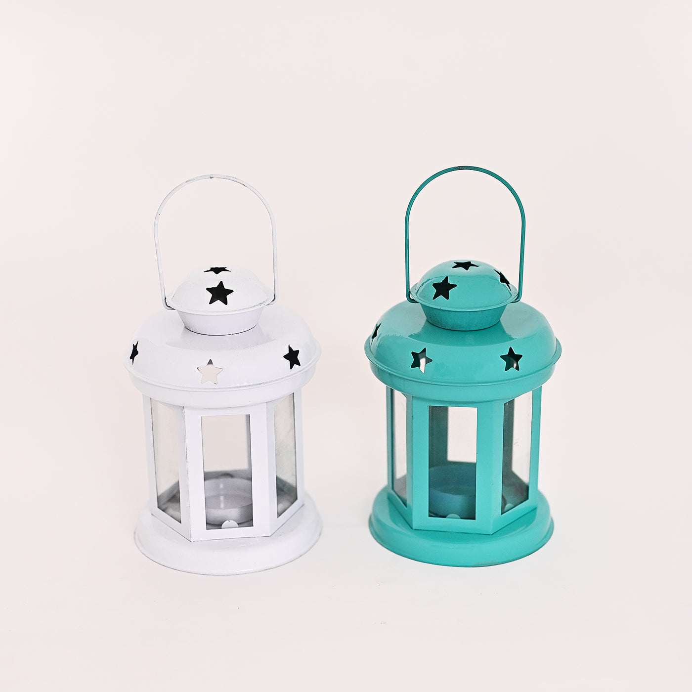 Bright Lanterns for decoration White and Teal blue