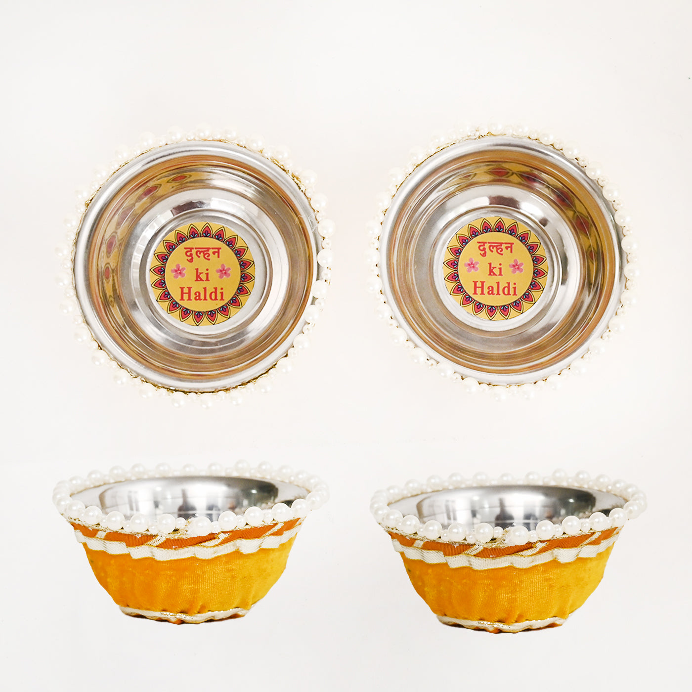 Floral Haldi Platter- Orange
