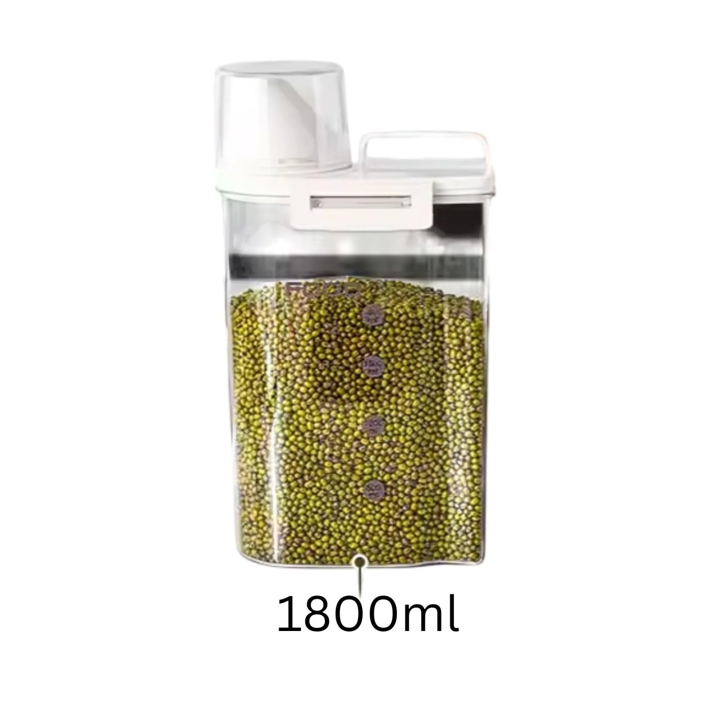 Airtight Storage Containers 1800 ML | BPA Free Plastic Airtight Dispenser Box with Measuring Cup