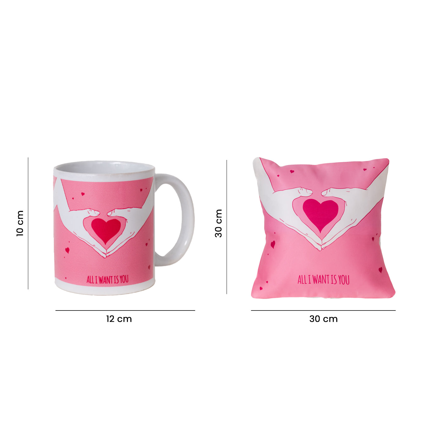 Set of 2 Printed Cushion And Mug Special Unique Birthday, Wedding, Anniversary Gifts