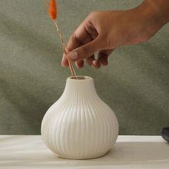 Ivory Vase Small White