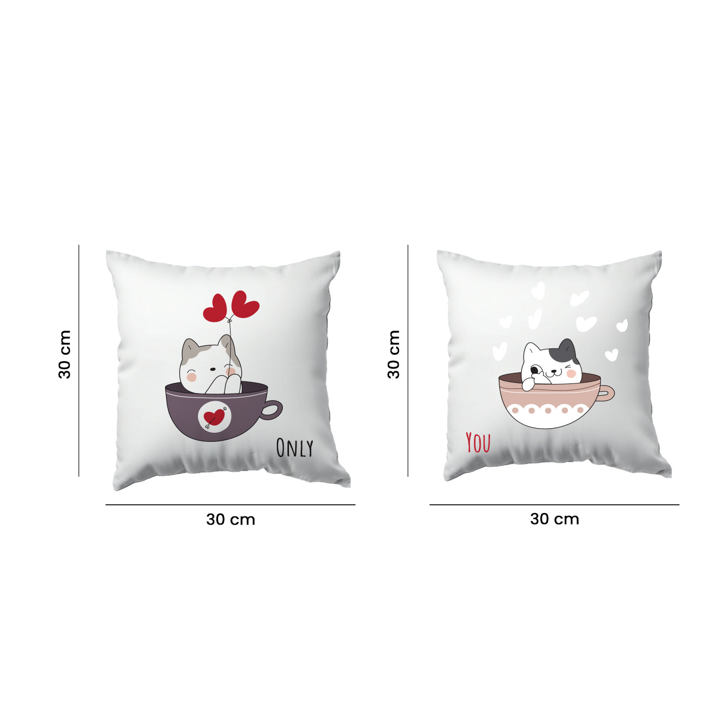 Set of 2 Printed Cushion Special Unique Birthday, Wedding, Anniversary Gifts