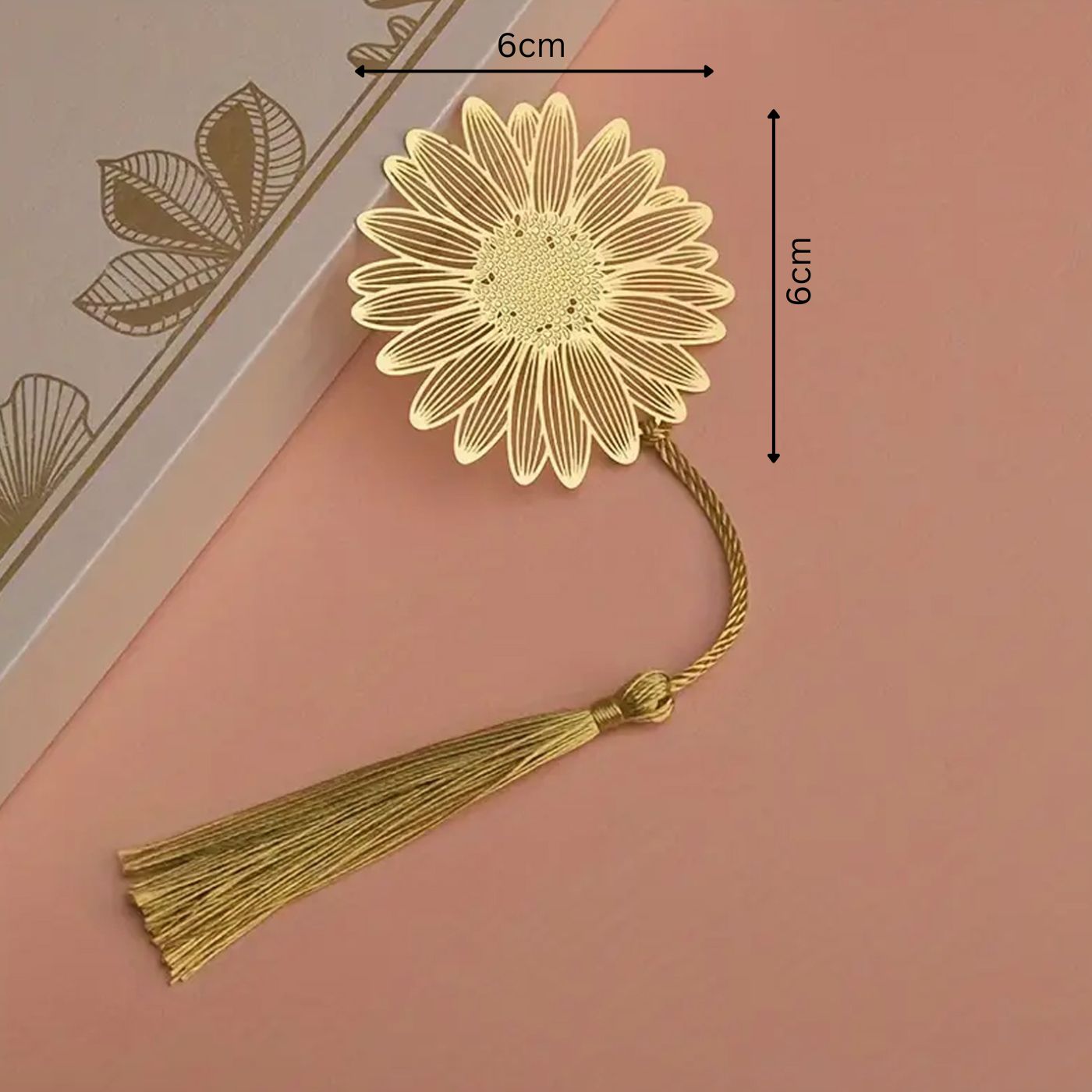 Brass Bookmarks Handcrafted Sun Flower Design Gold Bookmark with Tassel Gift for Teachers, Readers , Book Lovers, Student