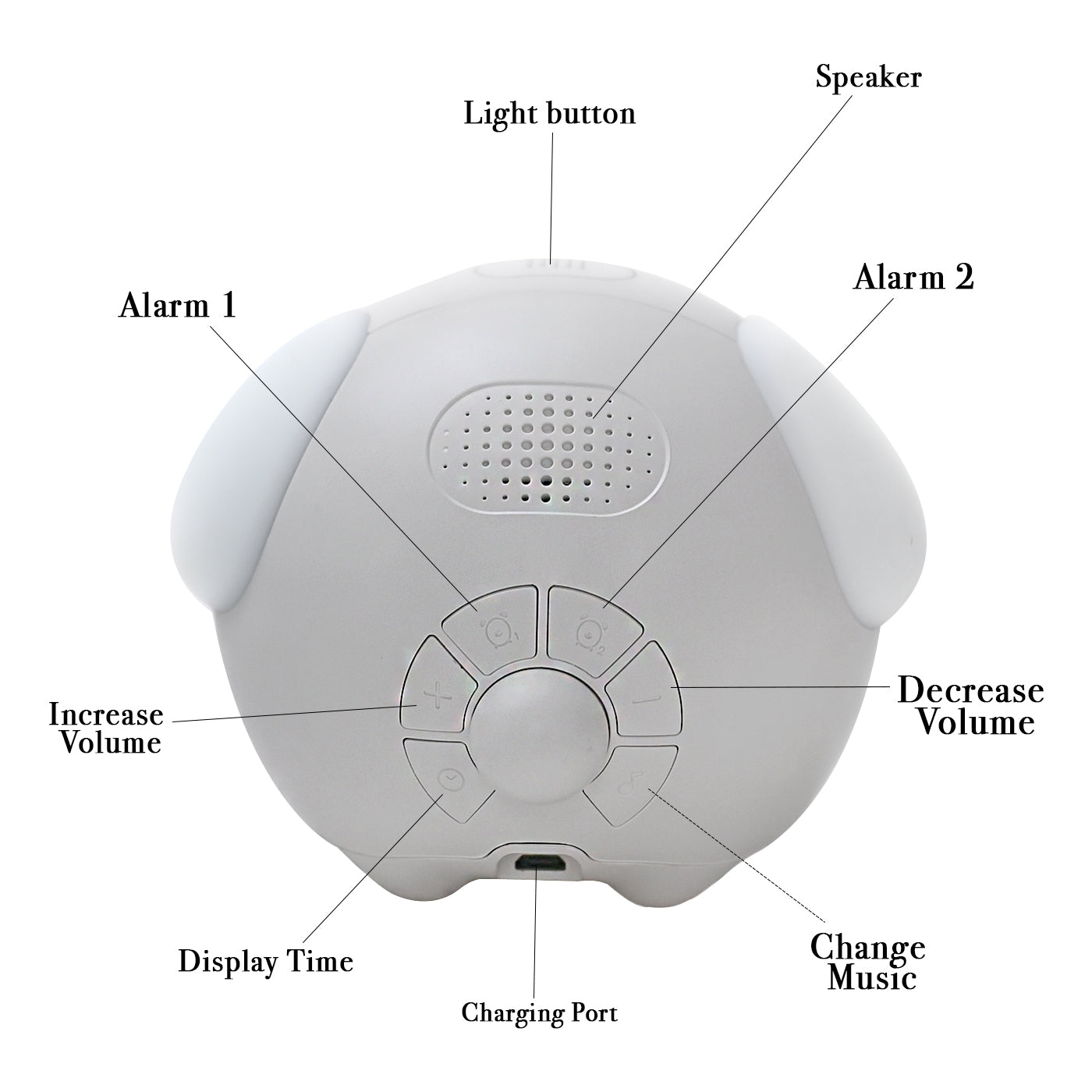 Cute Digital Emoticon Alarm Clock for kids & gifting purposes- White