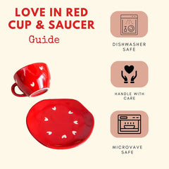 Love In Red Cup & Saucer