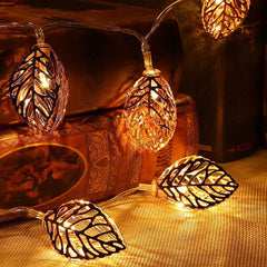 DecorTwist LED Matel Rice Light for Home and Office Decor| Indoor & Outdoor Decorative Lights|Diwali |Wedding | Diwali | Wedding | 3.18 MTR (Metal Golden Leaf)