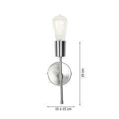 Salcia Silver Single Wall light by in Pewter Finish