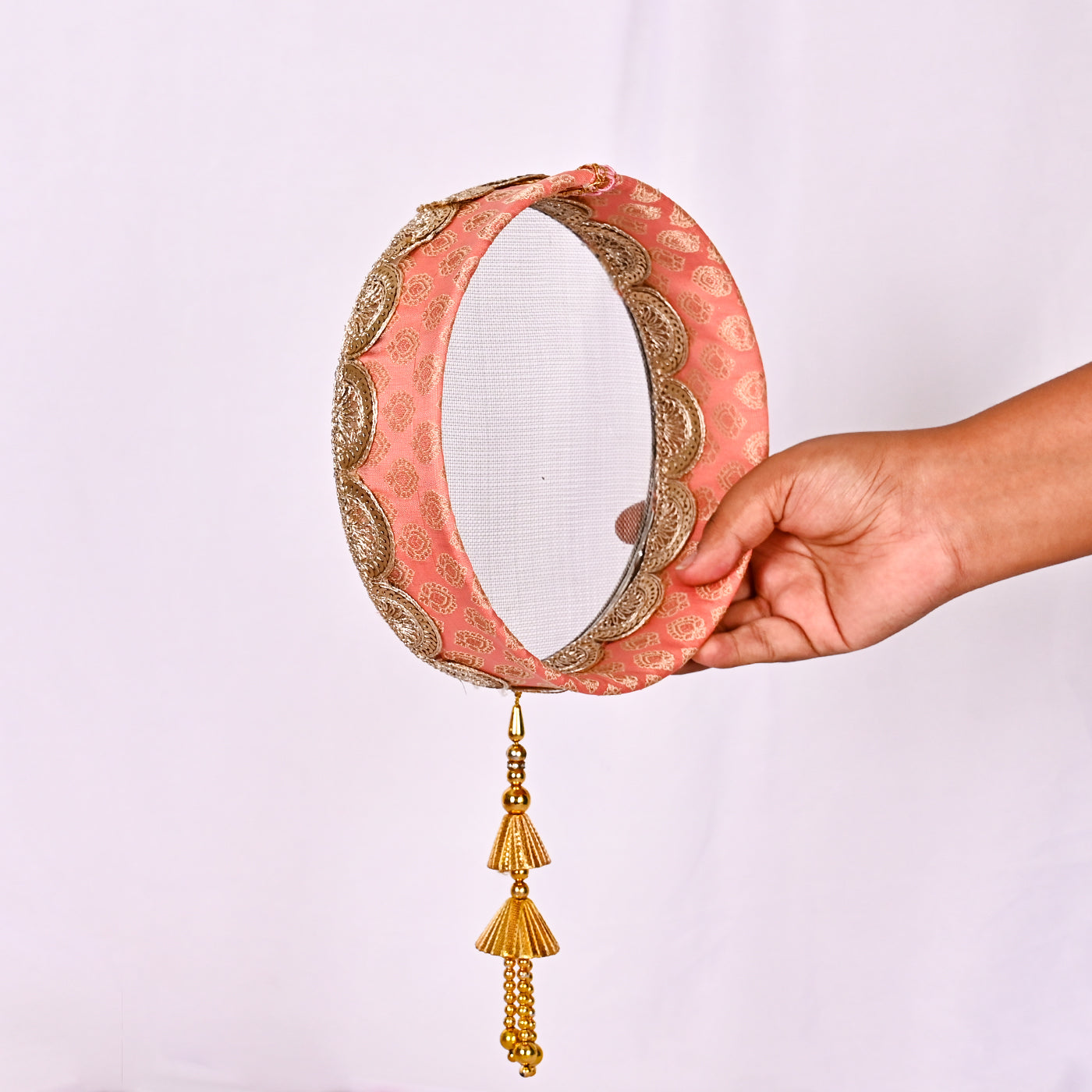 Handcrafted Karwa Chauth Thali Set - Peach