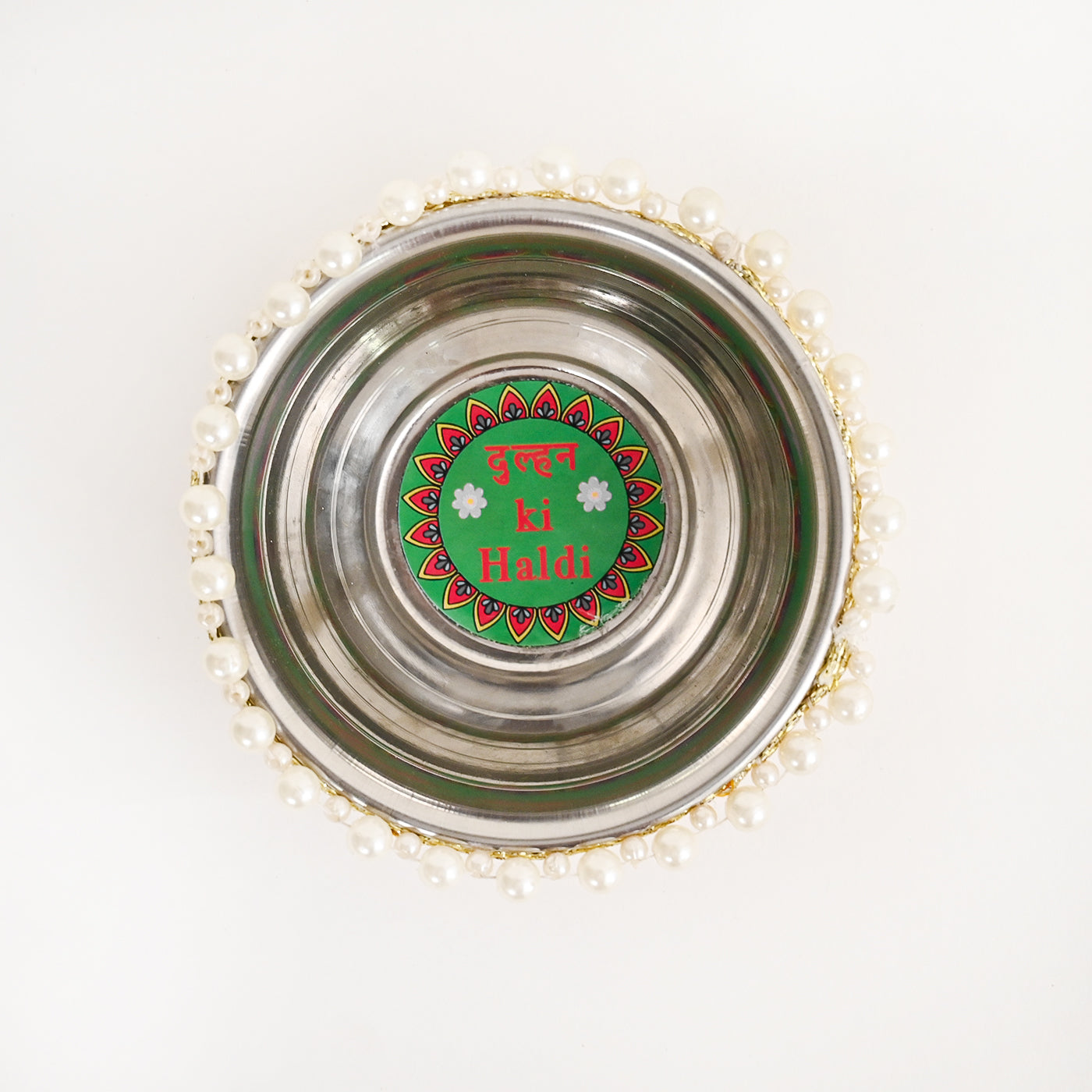 Floral Haldi Platter Small -Yellow