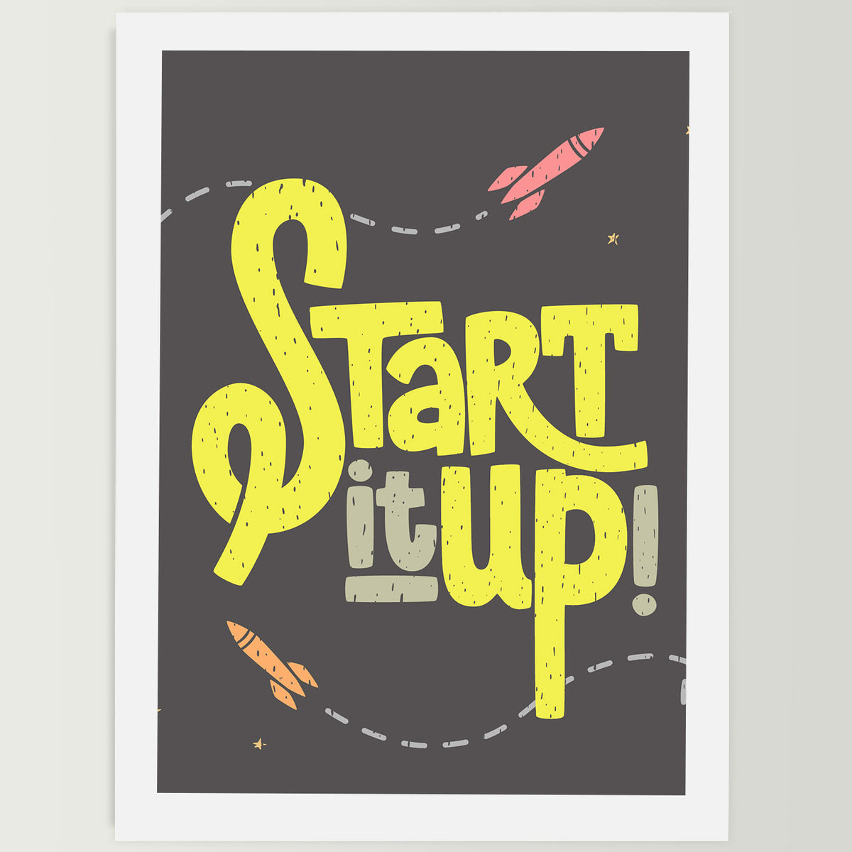 Start It Up Wall Frame for Home Decor, Living Room,Study Room, Office Decor