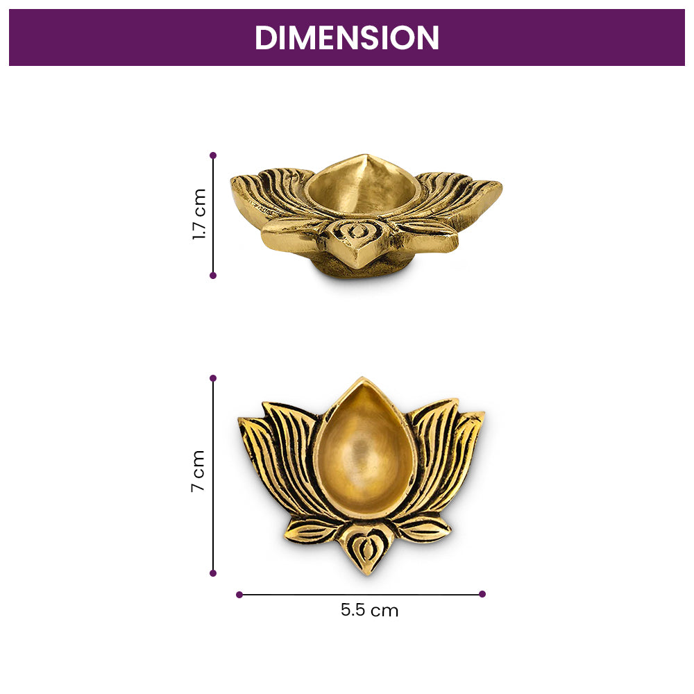Brass Lotus Diya Set of 4