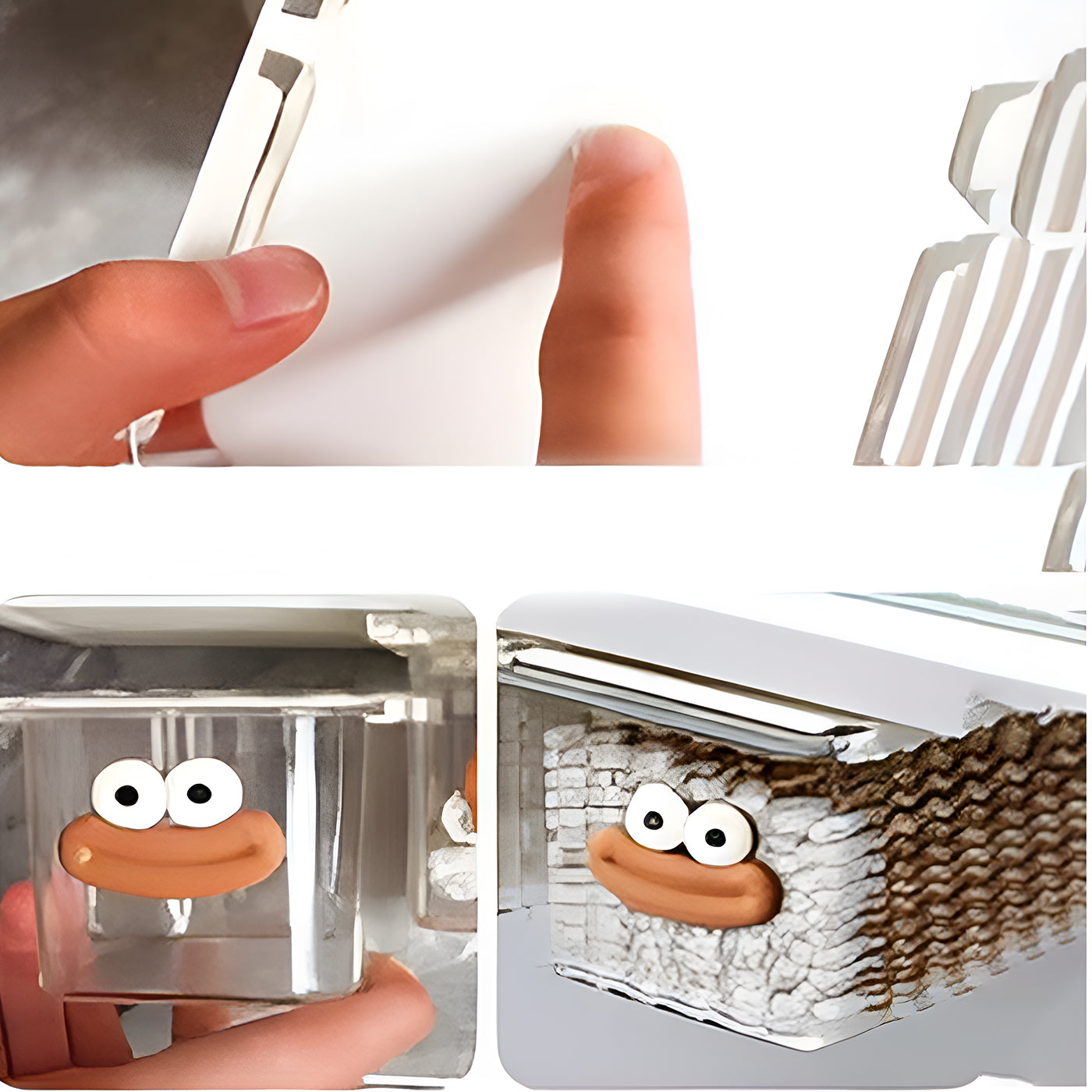 Cute Wall-Mounted Storage Box Transparent Dust-Proof PP Plastic with Lids for Bathroom & Kitchen