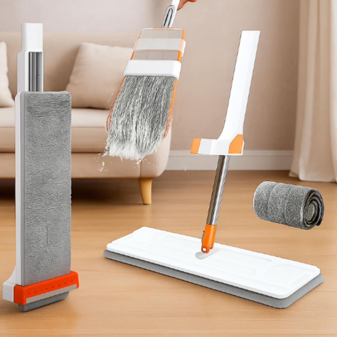 18-Inch Telescopic Floor Cleaning | Heavy-Duty Extendable Rod | Cotton Mop Head for Home, Office & Hospitals (Slider Squeeze Mop)